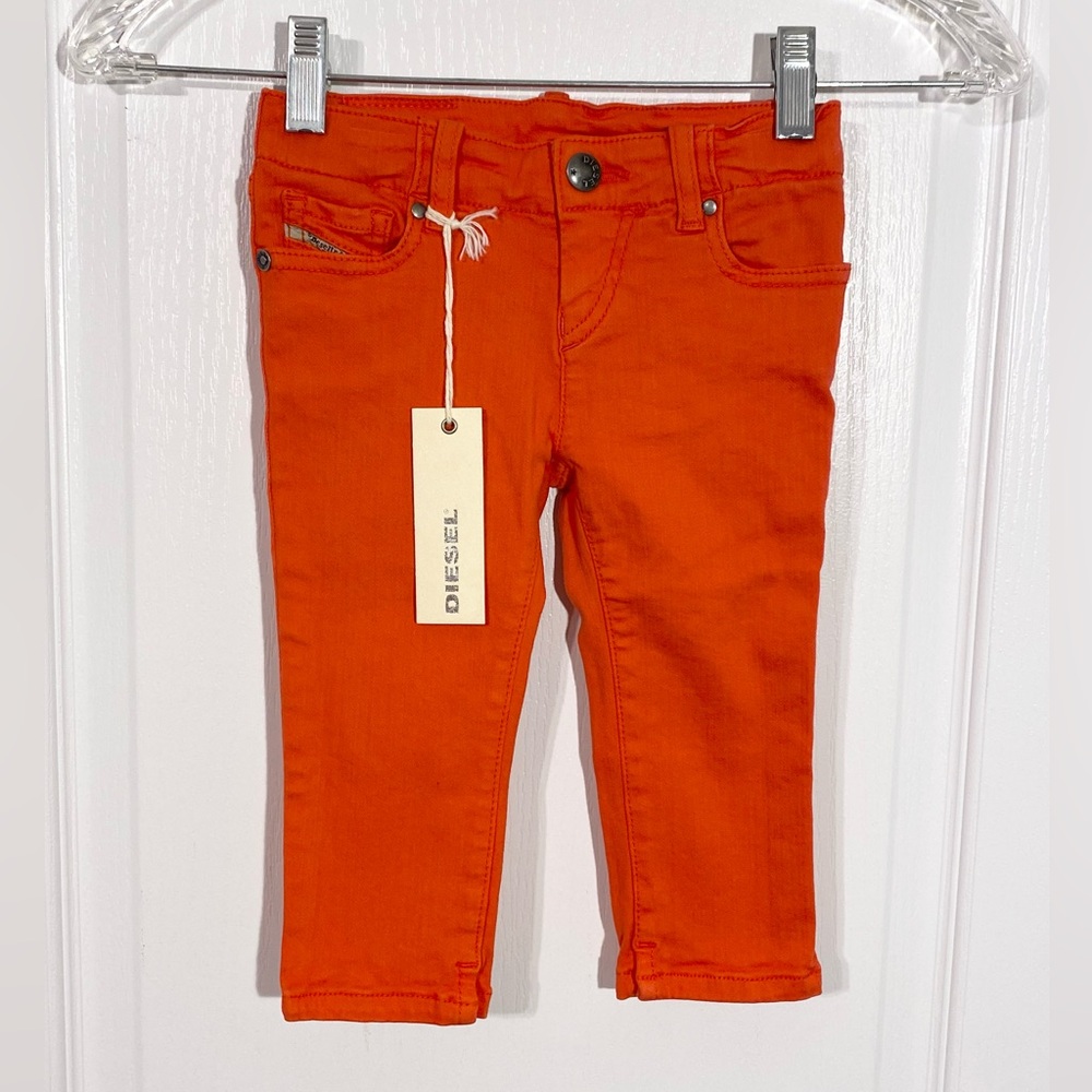 Diesel Kid Slim Stretch Coral Jeans Made In Italy Size 12M LIKE NEW